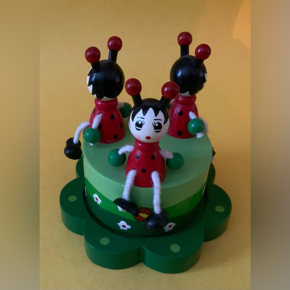 Wooden Ladybug Music Ornament